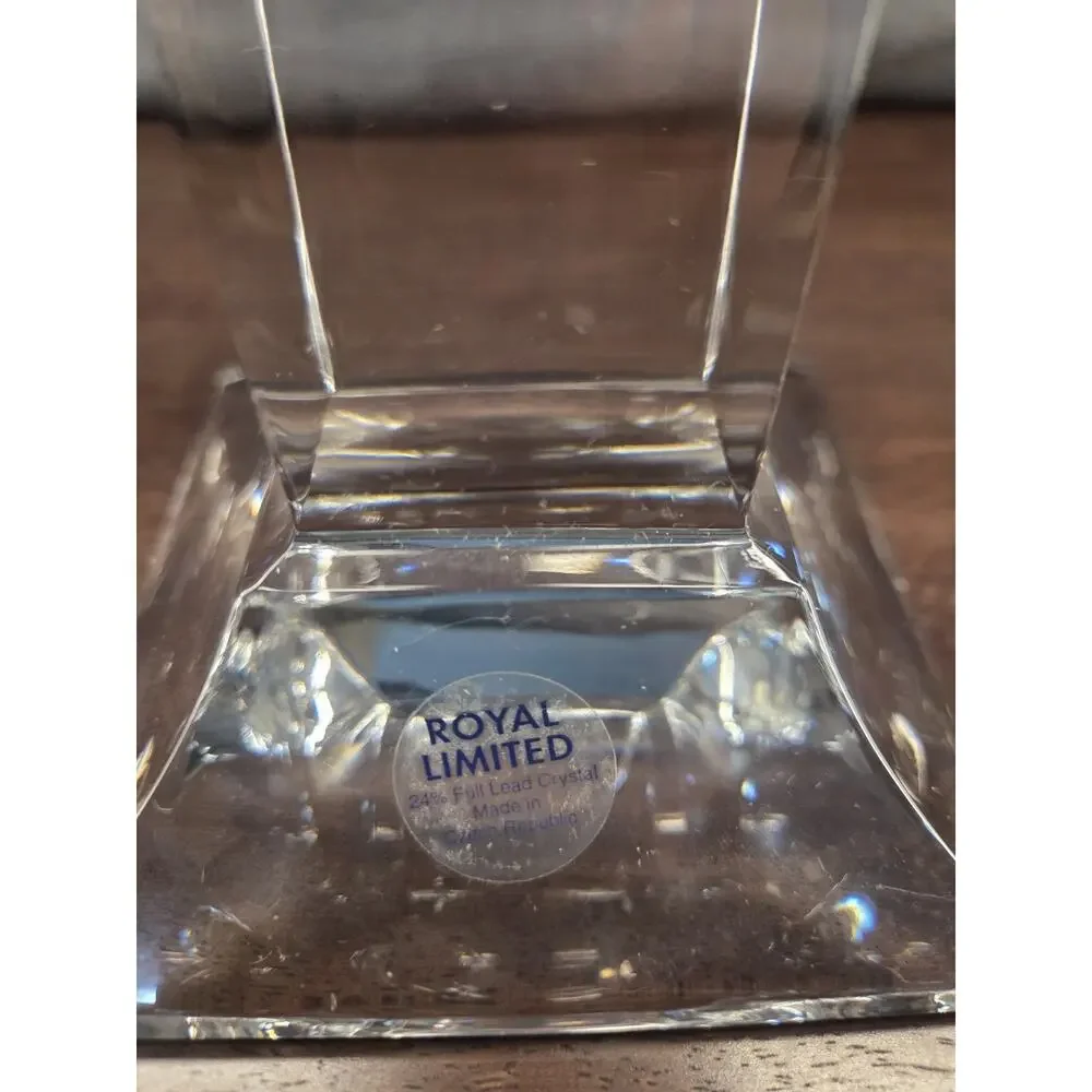Royal Limited 24% Lead Crystal Pillar Candle Holder 6